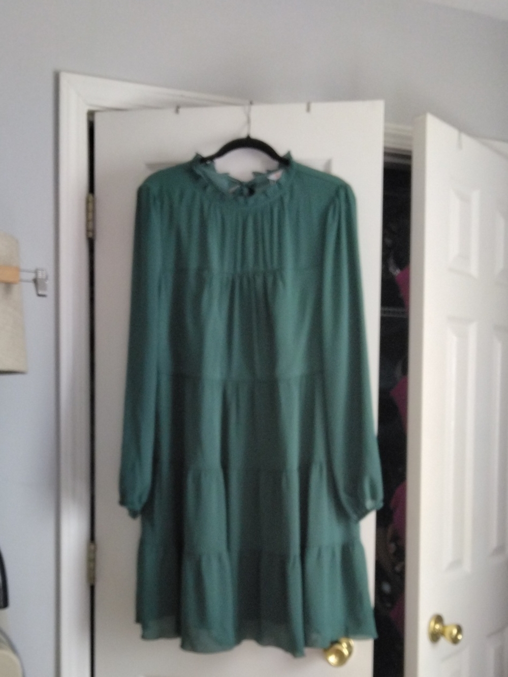 Green Long-Sleeve Tiered Dress -Kirundo